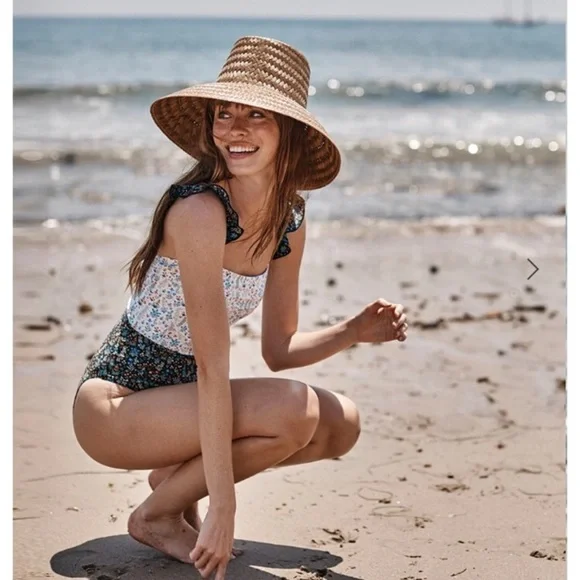 Summersalt Floral One Piece Swimsuit - White and Blue - Picture 2 of 6